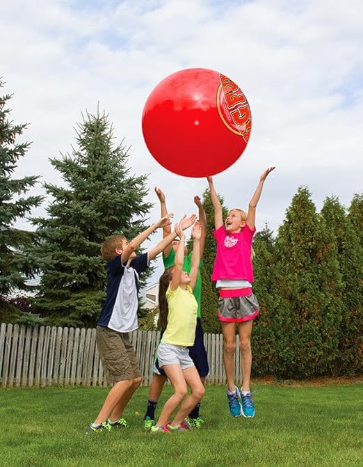 Duncan 3673XW Mega Bounce [Blue/Red] - XL, 100 in. Circumference, Inflatable Rubber Ball with Foot Pump, Outdoor Toys and Games