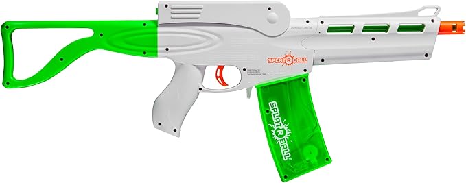 SplatRBall SRB800 Pyro Glow-in-The-Dark Water Gel Ball Blaster Kit - Full Auto, 210 FPS, 800-Round Magazine, 20,500 Total Rounds - Orange/White