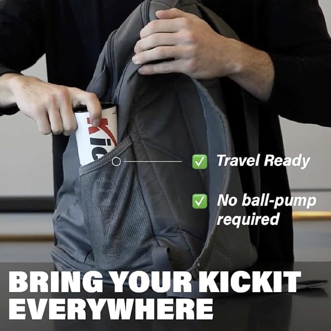 Kickit | The Original Birdie Soccer PRO Trainer | Play Outdoors, Indoors or Backyard, Beach or Tailgate, All Ages Fun & Travel Friendly (Black & Red)