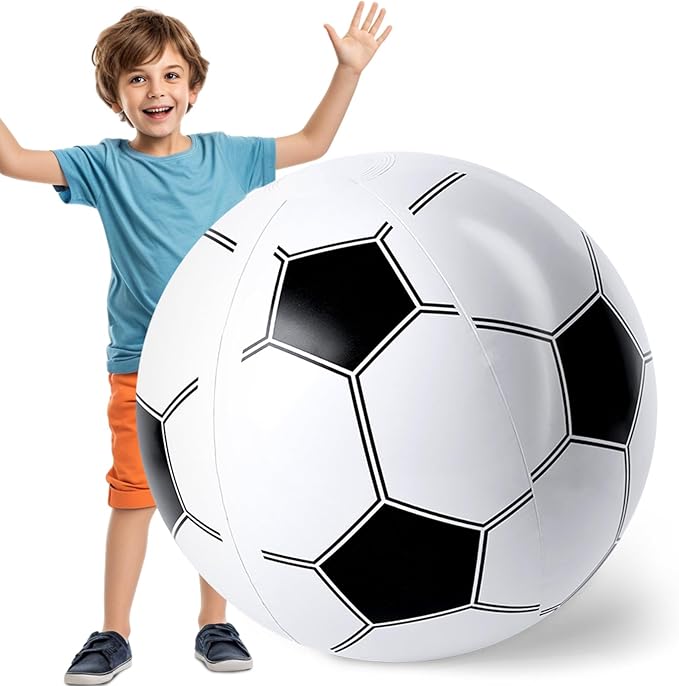 AMOR PRESENT Inflatable Soccer Balls, 27-inch Beach Ball for Beach Toys & Soccer Goodie Bags Stuffers, Birthday Party Decorations, Party Favors for Kids