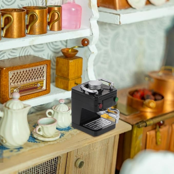 TOYANDONA Dollhouse Coffee Maker - Realistic Miniature Espresso Machine Dollhouse Accessories for Doll House Kitchen Coffee Shop Decorations