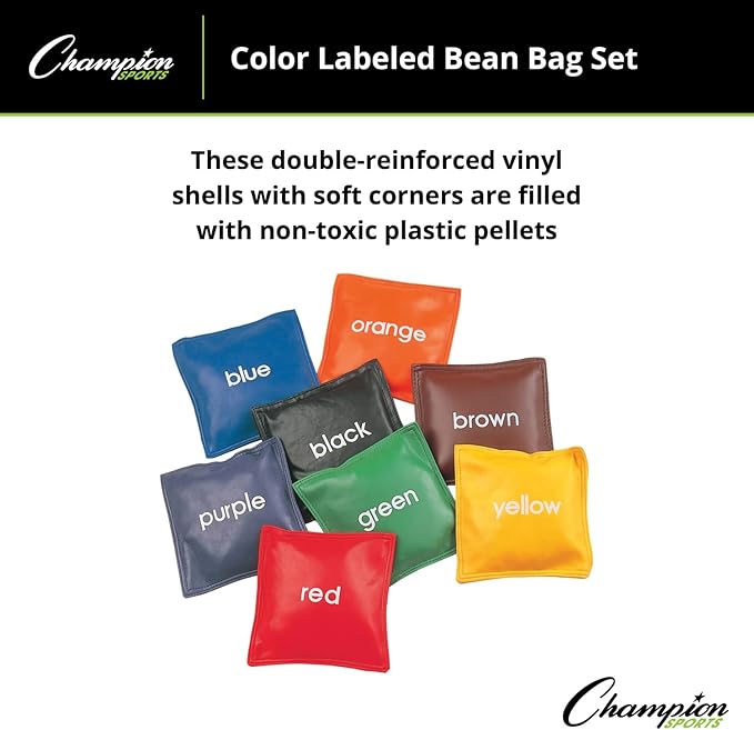 Champion Sports 5 Inch Colored Bean Bag Set