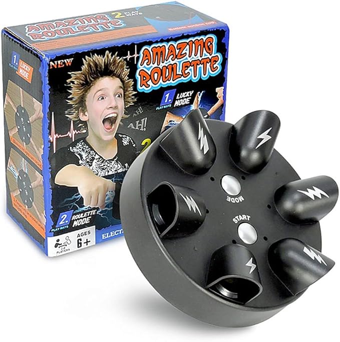 Shock Roulette Party Game Interesting Party GameToy Electric Game of Chance Micro Roulette Polygraph Finger ShockGame Toy Party Gift Electric Shock Detector Game Analyzer Consoles,for 2-6 Palyers