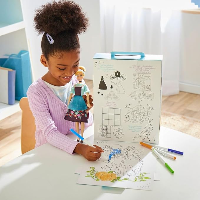 Disney Store Official Cinderella Story Doll - 11 Inches - Includes Coloring Book and Additional Dress, Princess Doll in Classic Outfit, Disney Princess Toys for Girls