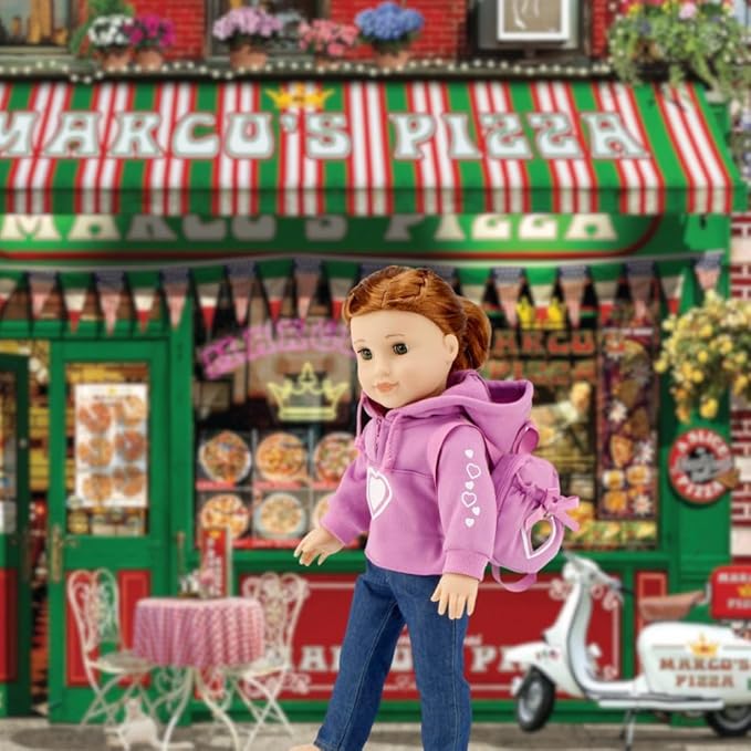 Emily Rose 18-inch Doll Pink Hoodie Outfit - 3-Piece Set with Sweatshirt, Jeans & Matching Backpack - Gift Boxed 18” Doll Clothes – Compatible with American Girl & Our Generation Dolls