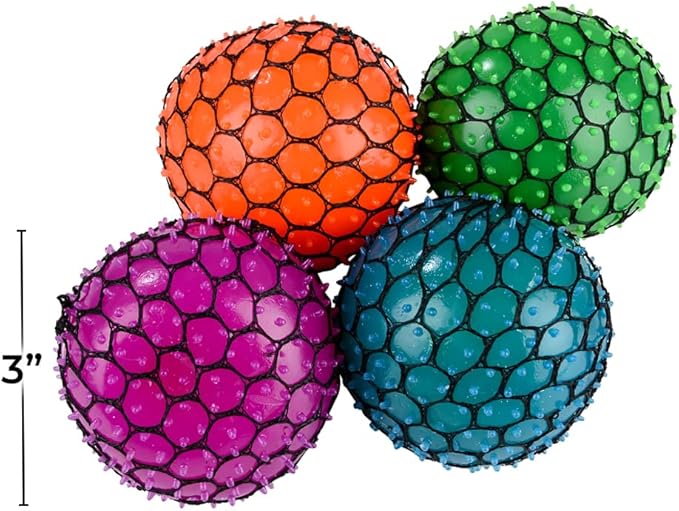 Rhode Island Novelty 3 Inch Neon Mesh Squeeze Ball, One per Order