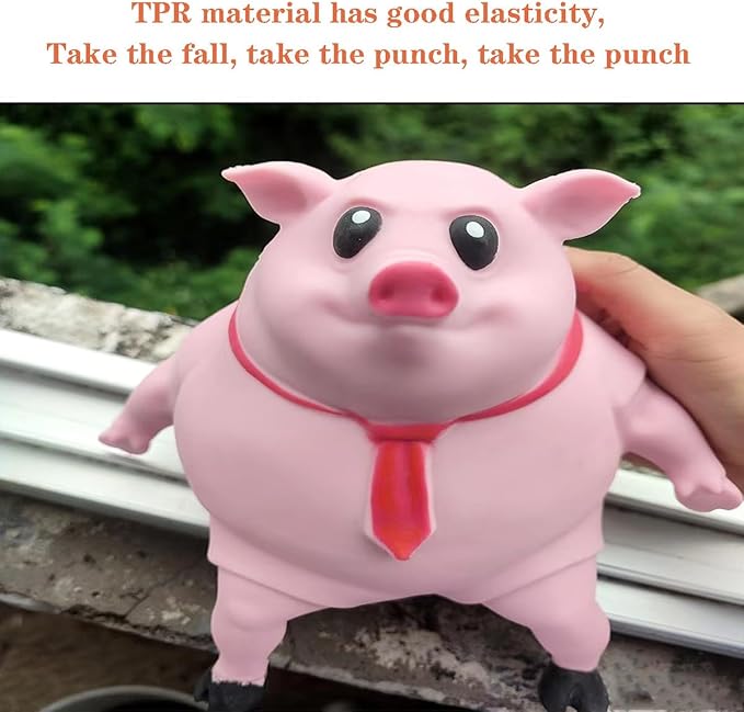 Squishy Toys - Pink Squishy Pig Toy for Kids & Adults, Novelty Squeeze Toy for Stress Relief & Anxiety (Big)