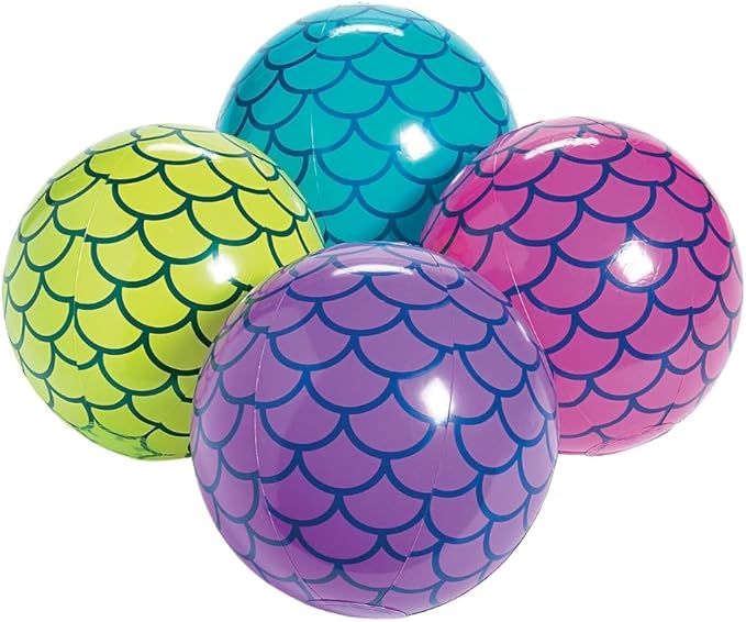 Mermaid Party Beach Balls - 12 Balls - Great for Pool Parties and Giveaways