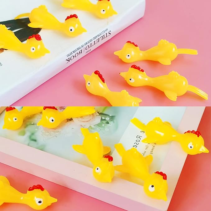 50Pack Finger Slingshot Chicken Rubber,Flick Stretchable Chicken Toys,Flying Stretchy Chicken Fingers for Birthday Party Favor,Halloween,School Thanksgiving Activity(Yellow),Target NOT Included