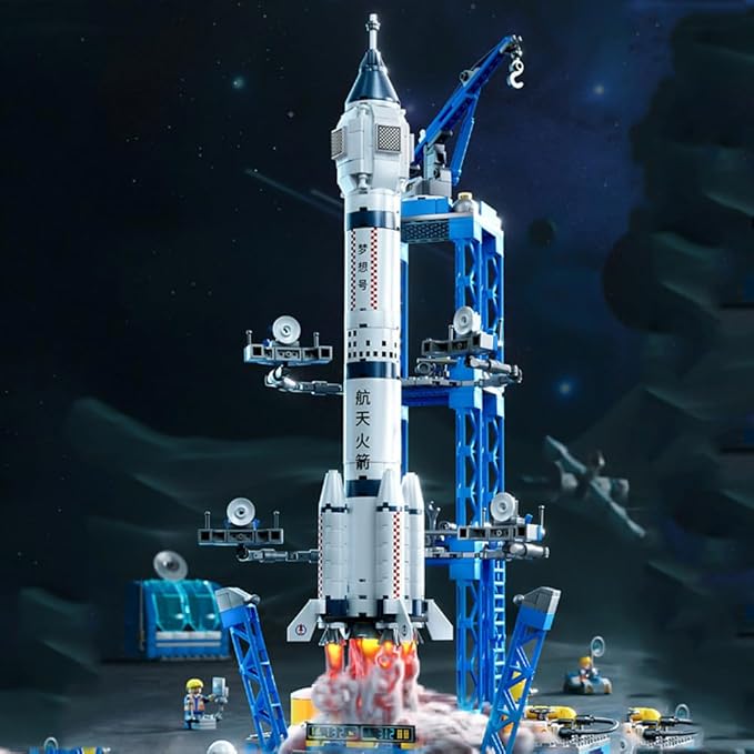 Vilbocr Space Rocket Building Blocks Set - （130-Piece ） STEM Toys for Kids Ages 6-12, Creative DIY Astronaut Adventure Kit, Cool Birthday Gifts for Boys & Girls