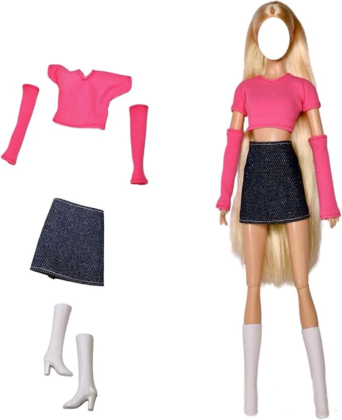 Doll Clothes, 5 Sets Outfits Winter Dresses Pants Windbreaker Hat for 11.5 inch Dolls Accessories Random Style (G)