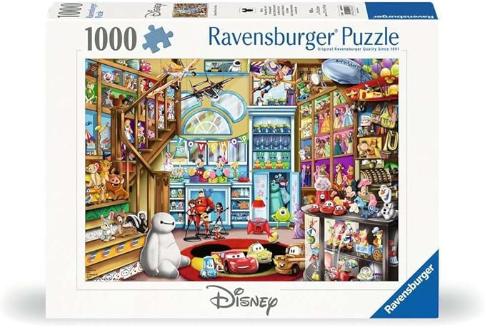 Ravensburger - Disney & Pixar - 1000 Piece Jigsaw Puzzle - Stunning, Vivid Imagery of Favorites Mickey Mouse, Olaf & More - Toy Shop Scene - Ideal Gift - Frameable Art- Puzzles for Adults