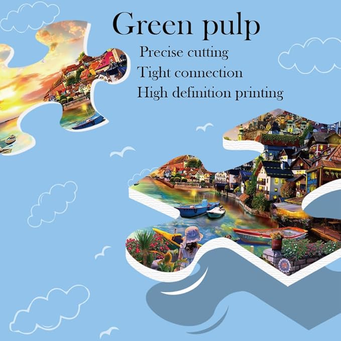 Summer Lake Jigsaw Puzzles for Adults 1000 Pieces, Sunset Landscapes Puzzles for Kids Teens Family Puzzle Toys Educational Intellectual Decompressing Challenging Fun Game Size 27" x 20"