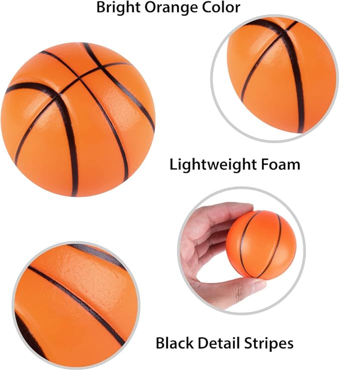 Super Z Outlet Mini Foam Sports Balls for Kids Adults Mini Baseball Football Basketball Soccer Stress Bulk Toy Game Party Decoration Relaxable (Assorted) - Pack of 12