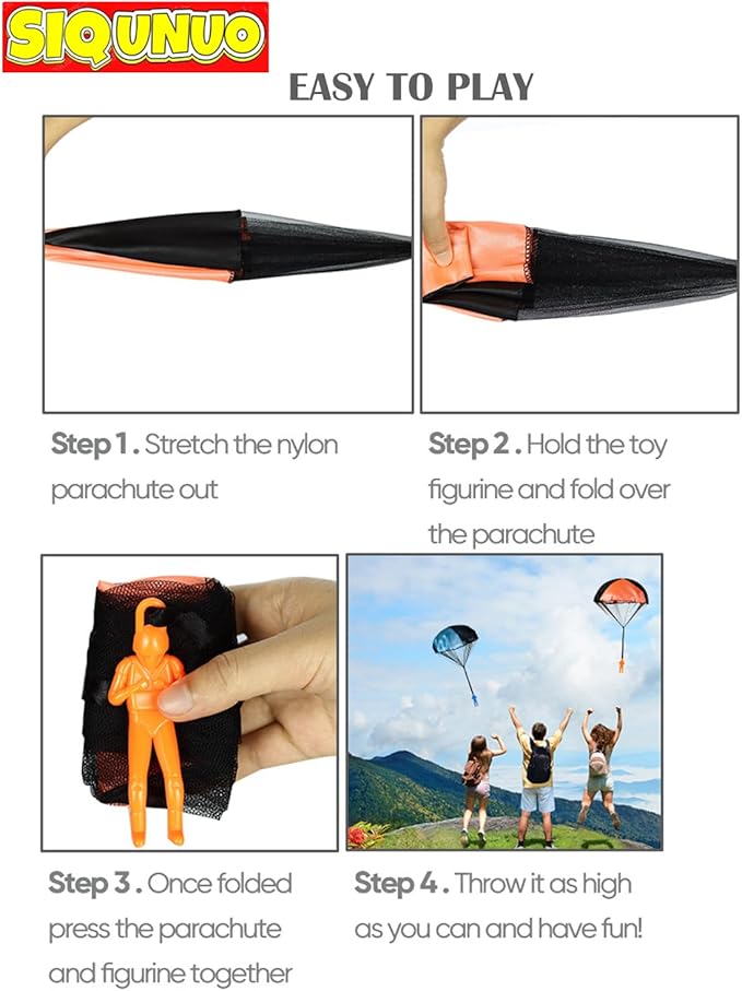 Parachute Toys for Kids, 6 Pack Tangle Free Outdoor Toys, Parachute Men for Kid, Small Toys for Kids Easterday, Halloween, Christmas, Birthday Gift, Unique Easter Basket Stuffers Idea 2026