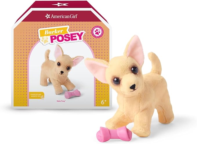 American Girl Barker Posey Tan Dog for 18-inch Dolls plus Pet Accessories
