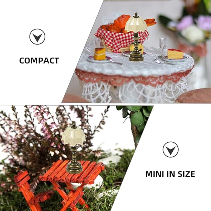 Toddmomy 3pcs Miniature Table Lamp Dollhouse Lights Doll House for House Decor for Craft and Photo Props