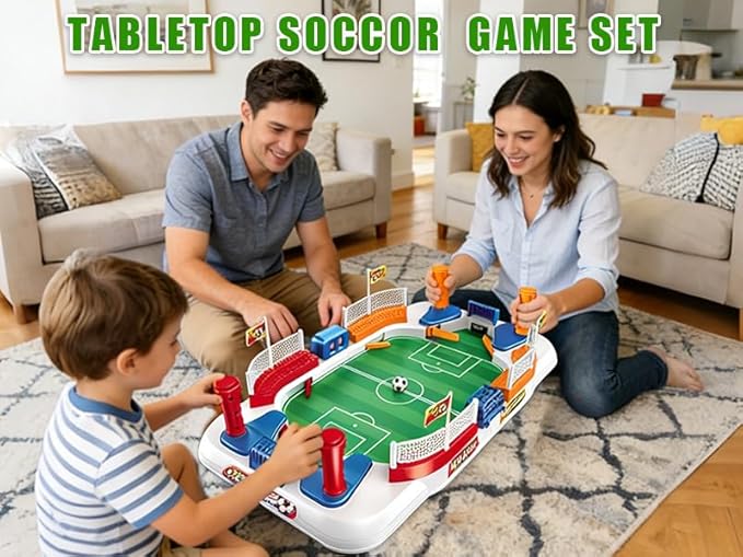 Mini Soccer Table Game for Kids - Football Board Games for 3 4 5 6 7 8 9 10 11 12 Year Olds - Pinball Interactive Indoor Sports Toys Birthday for Boys Girls Age 4-8 6-8 8-12