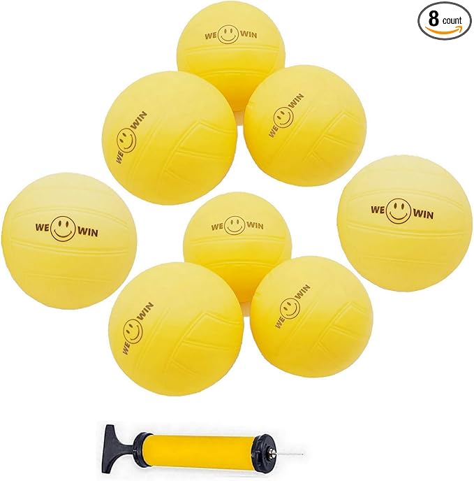 Spike Replacement Balls with Pump, Roundnet Game Extra Balls, Mini Volleyball Water Polo Ball, for The Backyard Beach Park Swimming Pool
