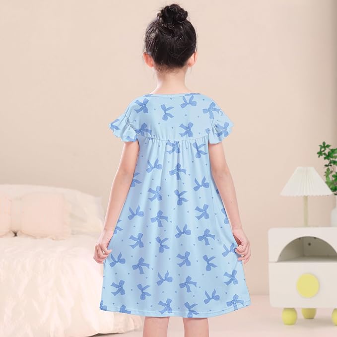 ICOSY Matching Doll & Girls Nightgowns Clothes Girls Pajamas Sleepwear Outfit for Kids and 18" Girl Doll