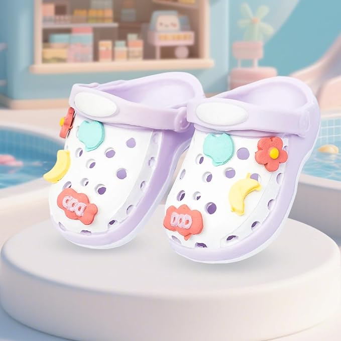 Summer Sandals for Dolls Open Toe Slippers, Cute Accessories for Photography, Display & Collectors Age Limit 15+ Accessories （Purple）