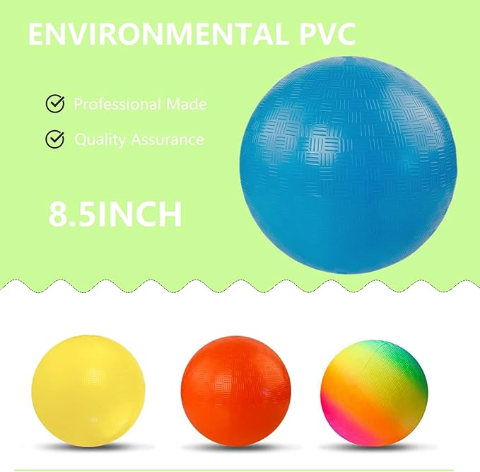Playground Ball, 8.5 Inch Kickball for Kids Adults Indoor & Outdoor Dodgeball Handball Four Square Ball Schoolyard Game