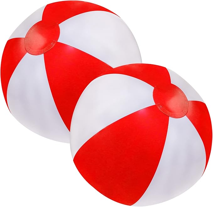 PENTA ANGEL Beach Balls 2PCS 12 Inch Inflatable/Blow Up Classic Rainbow Color Summer Swimming Pool Party Favors Water Toy Beachball for Women Men Adults Playing