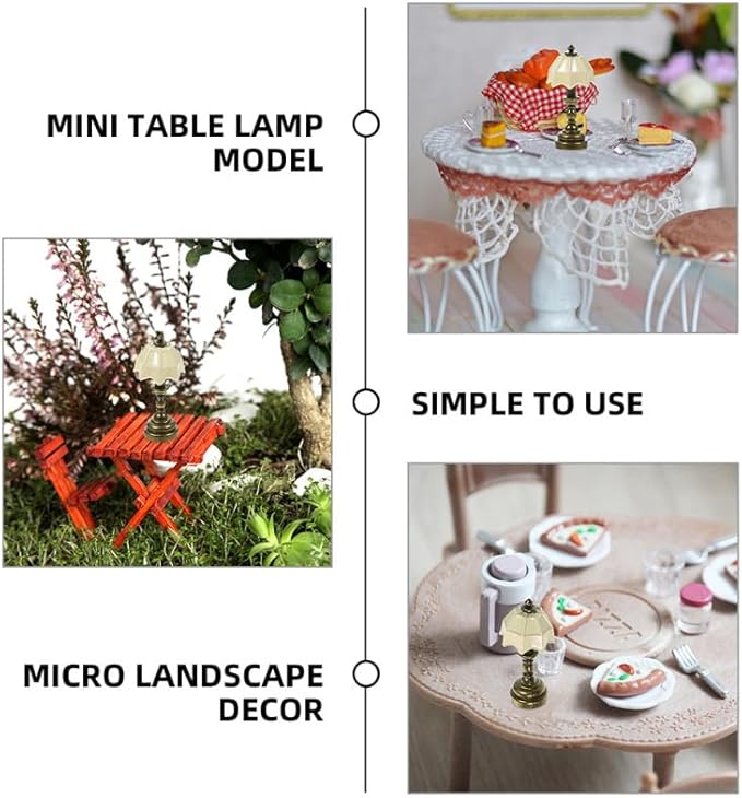 Toddmomy 3pcs Miniature Table Lamp Dollhouse Lights Doll House for House Decor for Craft and Photo Props