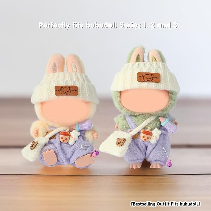 Doll Clothing for Labubu, Premium Outfits for Labubu Dressing up, Doll Accessories for Labubu(Purple Overall)