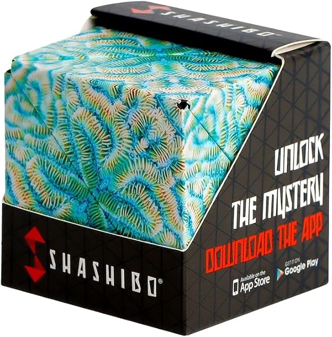 Shashibo Shape Shifting Box - STEM Fidget Toy with Ultra Strong Magnets - Sensory Puzzle Cube Transforms Into 100+ Shapes, Easter Basket Stuffers Gift for Kids, Teens, and Adults (Undersea)