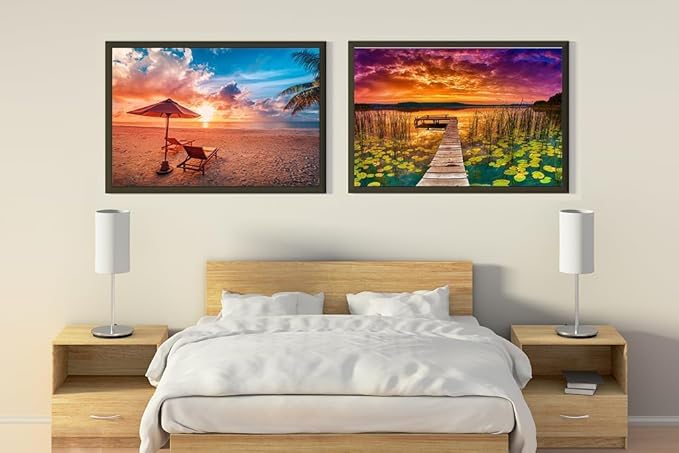 Jigsaw Puzzles 2 Pack 1000 Pieces Hawaii Beach & Lake at Sunset Nature Landscape Impossible Challenging Puzzles for Home Decor Birthday Party Gifts Toy for Men Women