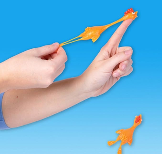 Rhode Island Novelty Stretchy Flying Chicken (12 Pack) Slingshot