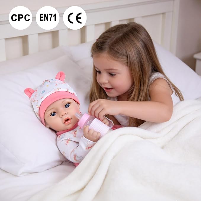 Aori Reborn Baby Dolls Lifelike - 18-inch Real Life Newborn Girl with Ultra-Realistic Handcrafted Details & Flexible Limbs, Gift Set for Kids 3+, Parents, Elderly and Collectors