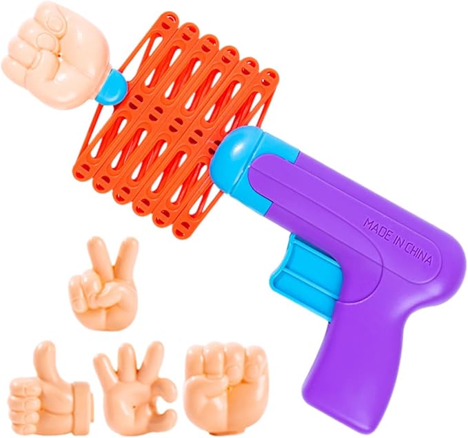 VOSAREA Retractable Fist Hand Prank Prop Plastic Spring Fist Shooter Extendable Arm Grabber Fists Reacher 4 Gestures Shooters Retractable Party Trick Prop for Halloween Chirstmas Party