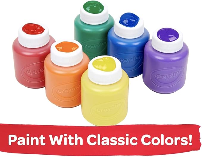 Crayola Washable Kids Paint Set (12ct), Easter Basket Stuffer, Classic and Glitter Paint for Kids, Spring Arts & Crafts Supplies for Classrooms, Toddler Painting Kit, Gifts, Ages 3+ [Amazon Exclusive]