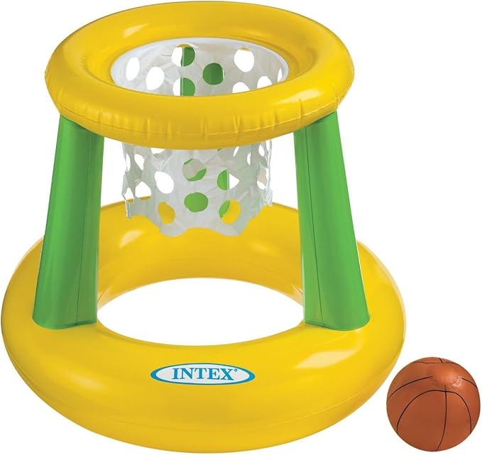 Intex - Floating Hoops 3, Incl Inflatable Pool Hoop and Basketball