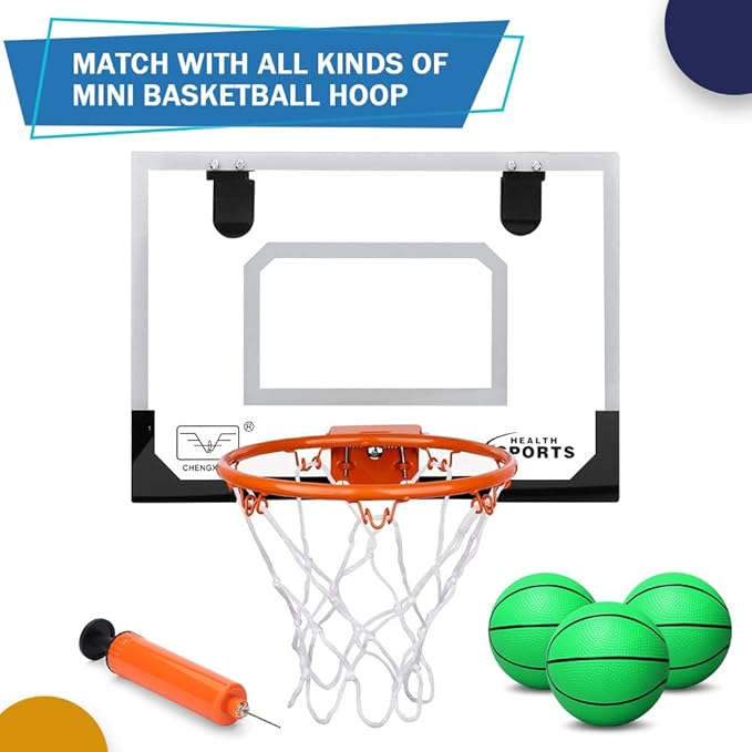 Dilabnba 8" Mini Rubber Replacement Basketballs for Basketball Hoop/Pool, Kids Toddler Soft Beach Bouncy Ball Sports Party Game, Junior Balls Indoor Outdoor Arcades Games, Lightweight (4PCS)