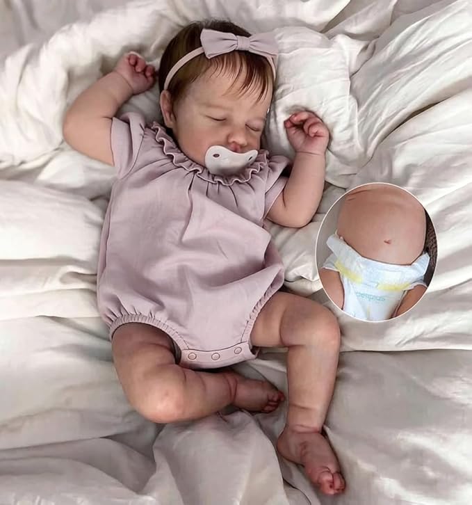 Zero Pam Reborn Baby Dolls-20 in Reborn Baby Dolls Silicone Full Body, Anatomically Correct Realistic Babys Doll, Full Silicone Real Life Newborn Doll (Modern)