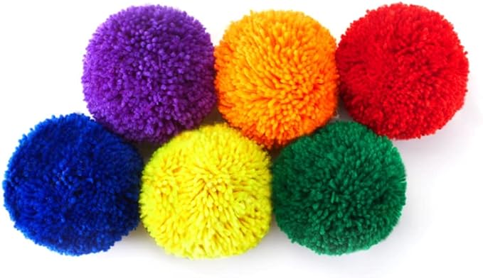 12-Pack 4'' Yarn Sport Balls/Soft Fleece Balls (Rainbow Pack)