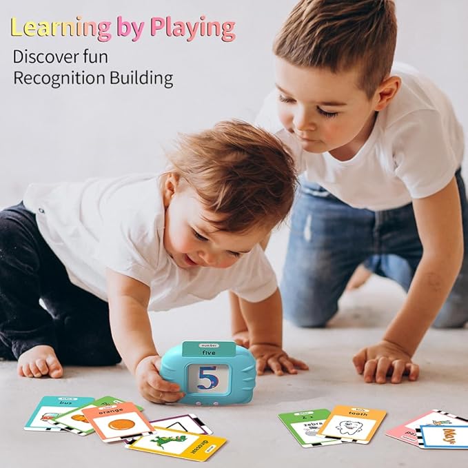 Eaever 520 ABC Sight Words Talking Flash Cards, Christmas Birthday Gift for 2 3 4 5 6 Year Old Boys and Girls, Preschool-Learning-Activities, Toddler Educational Toys for Ages 1-6 Kids, Blue