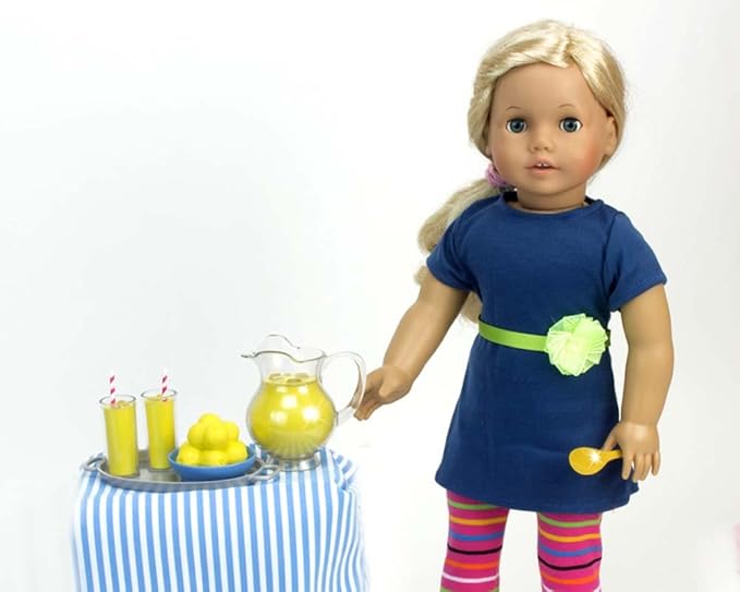 Sophia's 18" Doll 12 pc. Lemonade Stand Set with Doll-Sized Pitcher, Table Runner and Service for Four