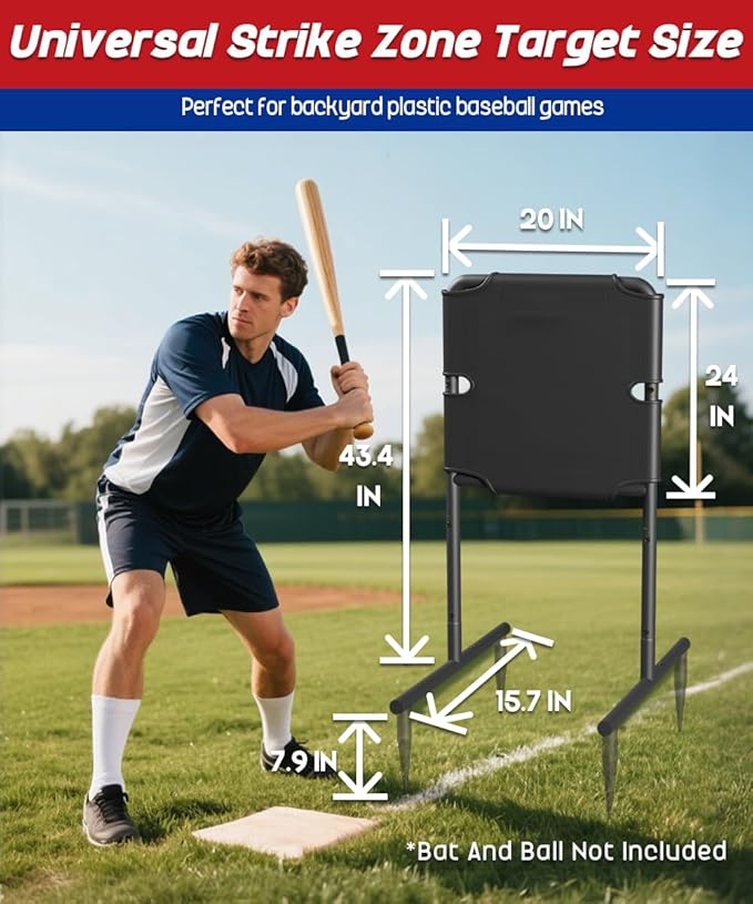 Garbuildman Baseball Strike Zone Target for Plastic Balls, Portable Metal Frame Pitching & Hitting Training Tool for Outdoor
