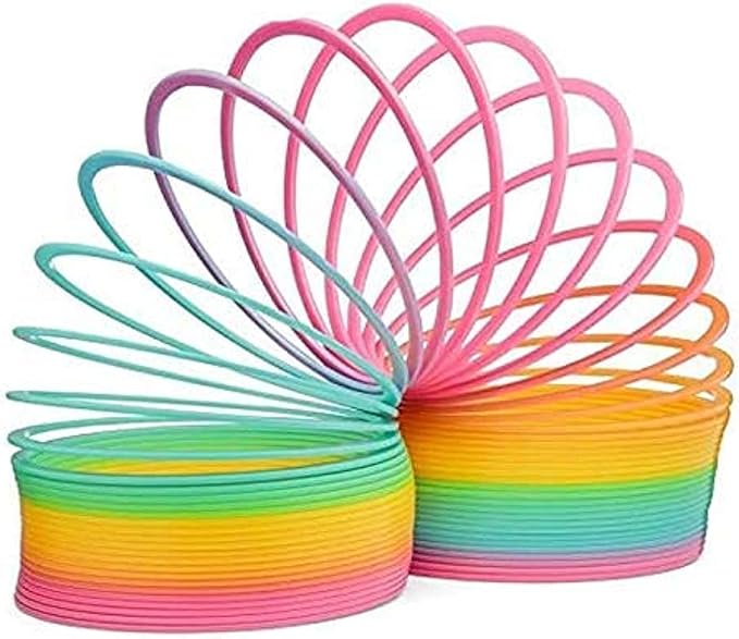 Jumbo Rainbow Coil Spring Toy,Magic Plastic Colored Coil Spring Classic Novelty Toy - Great Gift for Boys, Girls, Fun Birthday Party Favor, Novelty Gift - 4 x4 inch