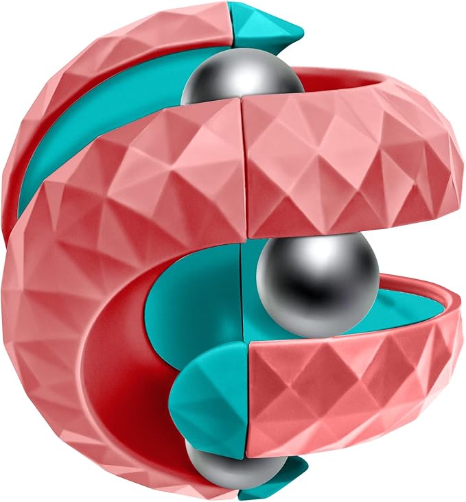 Orbiit Ball Toy, Infinitycube Puzzle Ball Spinning Toy, Circuit Infinite Invert Change Puzzle Games Novelty Creative Stress Relieve Toys for Kids Children Adults (1, Red)