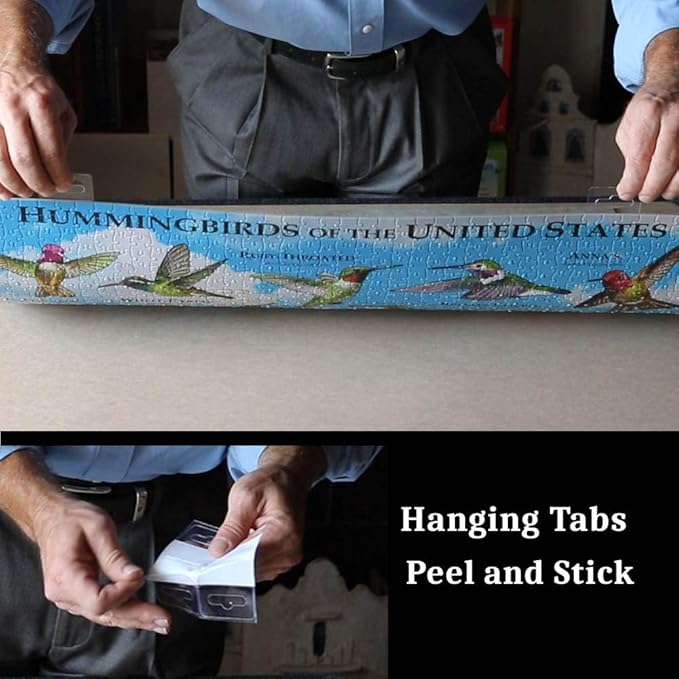 Preserve 5 X 1000 Piece Puzzle Clear Glue Sheets Adhesive Saver Peel and Stick Extra Large Thick No Mess with Hanging Tabs for Puzzle Framing