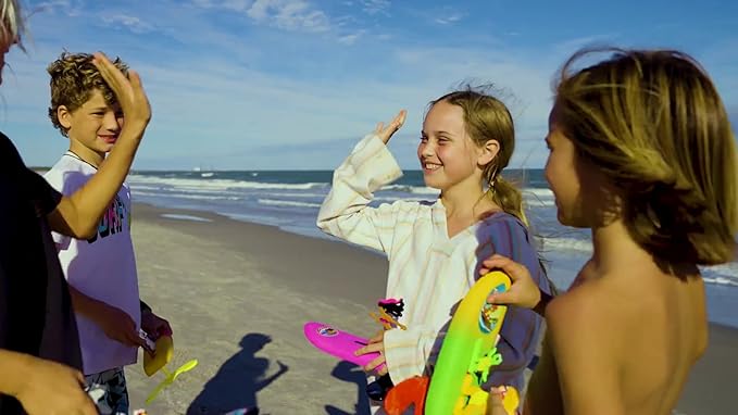 Surfer Dudes Legends & Surfer Pets Wave Powered Mini-Surfer, Pet and Surfboard Beach Toy - Supertubes Samantha and Swell