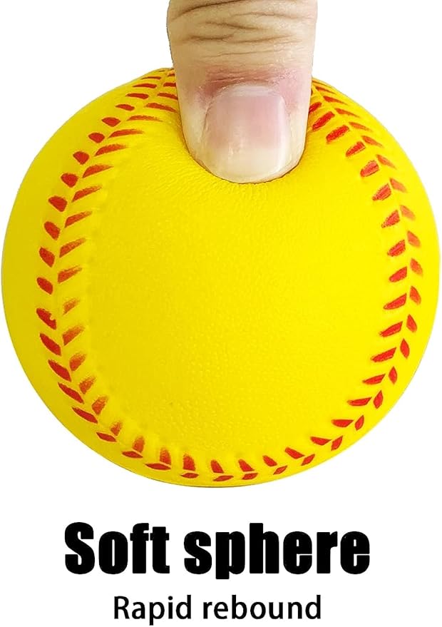Soft Foam Baseballs - 6 Pcs Training Balls for Kids & Teenagers, Indoor/Outdoor Play (White)