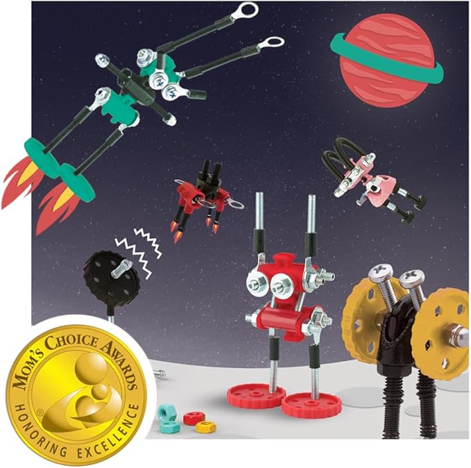 The Off Bits Space Mission Educational Build Your Own Robot Toy, Stem Building Toys for Boys and Girls, Valentine Birthday Gift for Kids Montessori Play Kit, Steam Toys for Kids Ages 6 7 8 9+