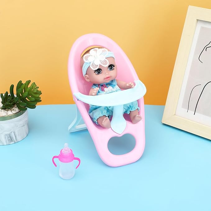 ONEST 4 Pieces 6 Inch Dolls with Accessory Cute Doll Mini Doll with Clothes Mini Dolls with Accessories