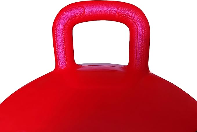 AppleRound Space Hopper Ball with Air Pump, 18in/45cm Diameter for Age 3-7, Kangaroo Bouncer, Hippity Hoppity Hop Ball for Children, Plain Color (Red)